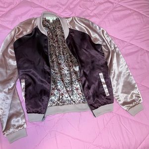 Love Fire Plum/Blush/Floral Reversible Girls Jacket